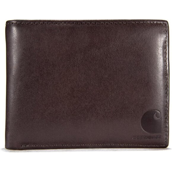 Carhartt Men's Brown Imported Durable Oil Tan 100% Leather Wallets - Picture 1 of 6